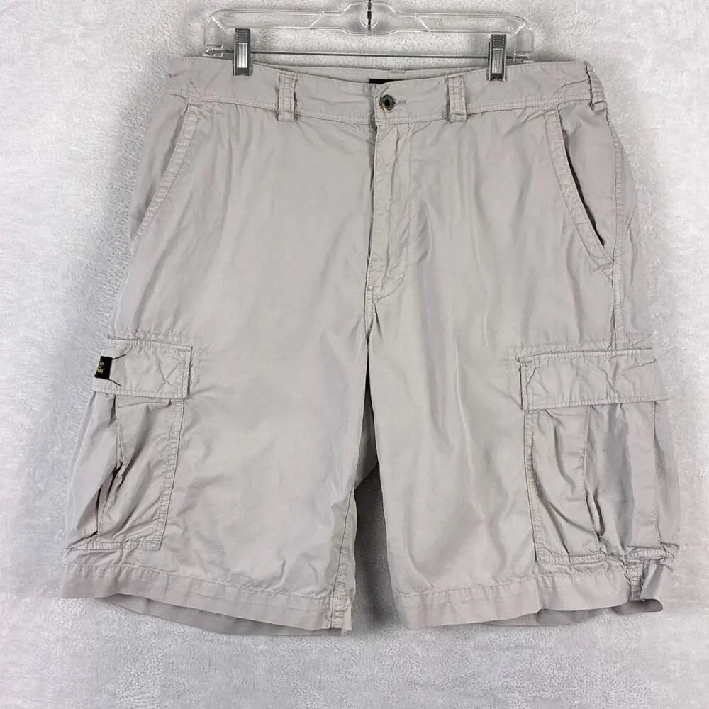 VTG Polo Jeans Co Ralph Lauren Cargo Shorts Mens 38 Khaki Skate Baggy Army Y2K